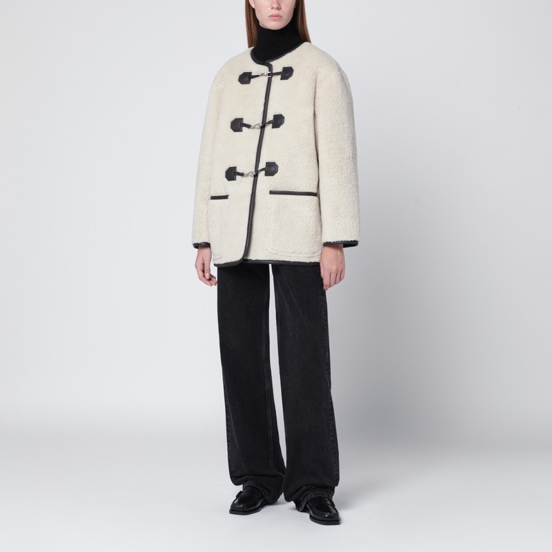 Dunst Cream Shearling-effect Fabric Jacket In White