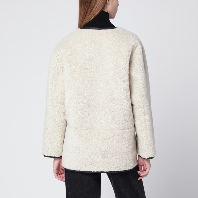 Dunst Cream Shearling-effect Fabric Jacket In White