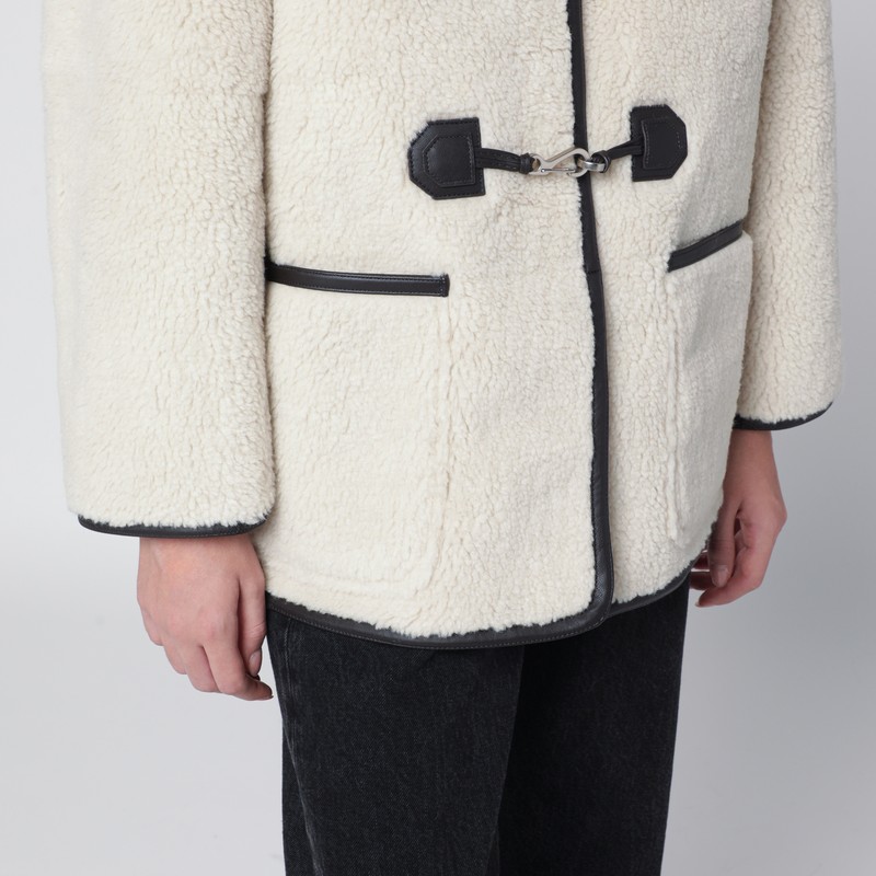 Dunst Cream Shearling-effect Fabric Jacket In White
