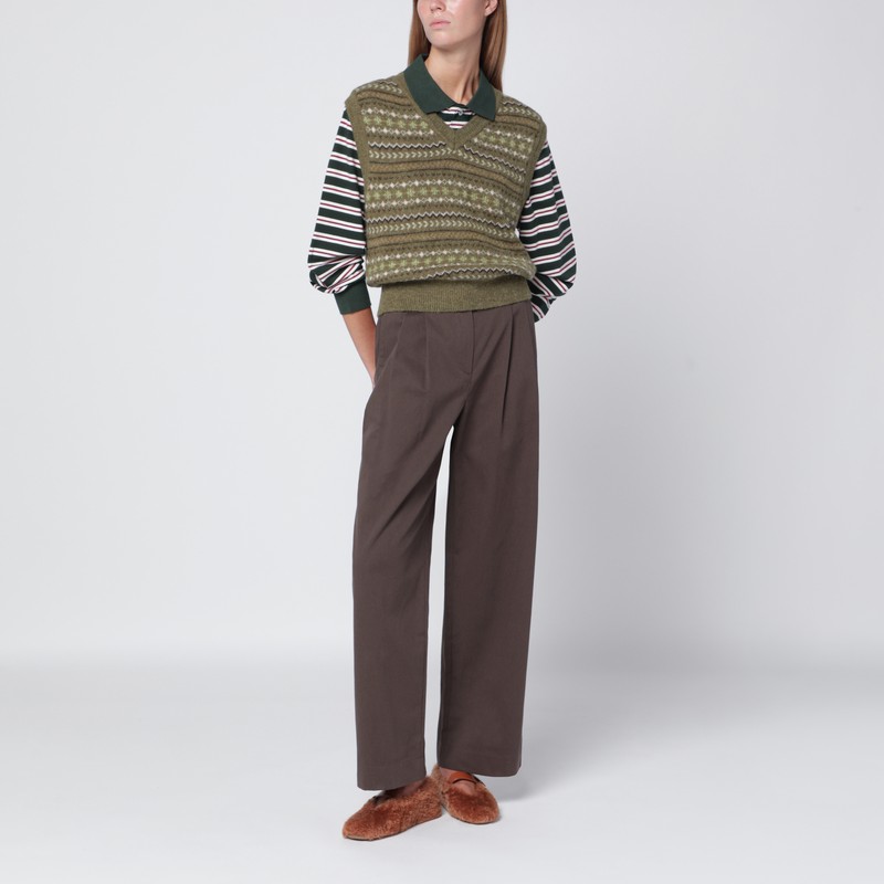 Dunst Olive Green Wool Blend Waistcoat In Green