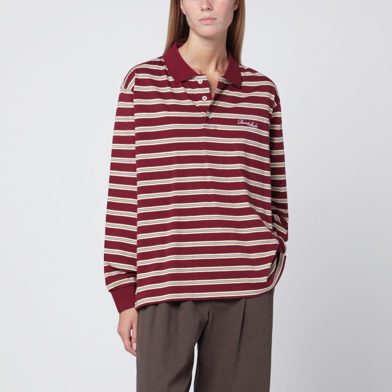 Dunst Bordeaux Sweater With All-over Striped Motif And Front Logo In Cotton Woman In Red