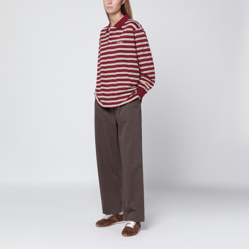 Dunst Bordeaux Sweater With All-over Striped Motif And Front Logo In Cotton Woman In Red