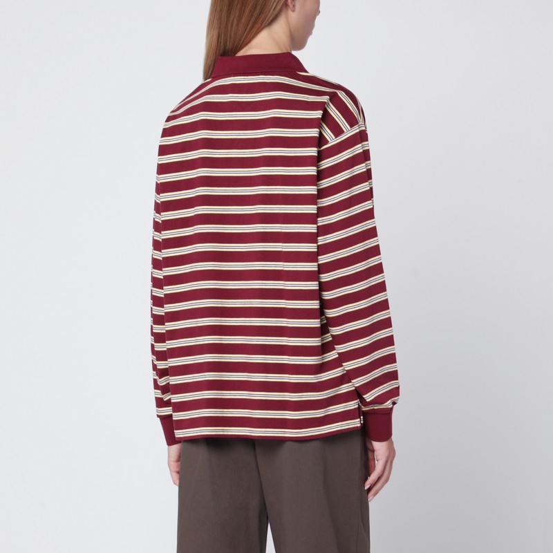 Dunst Bordeaux Sweater With All-over Striped Motif And Front Logo In Cotton Woman In Red