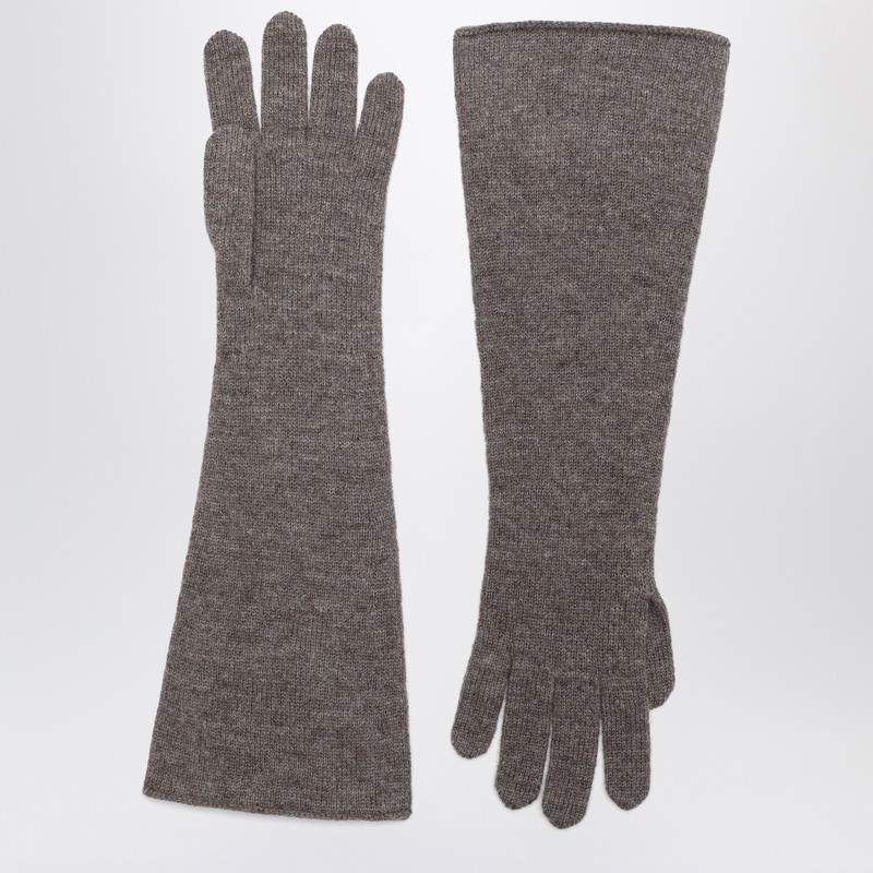 Brown cashmere gloves