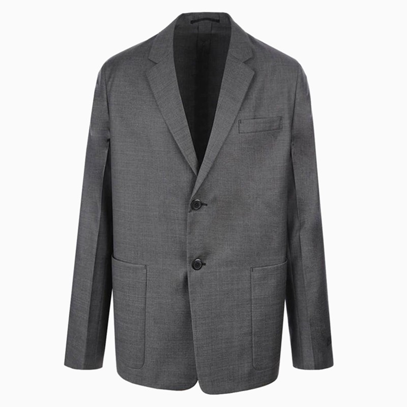 Prada Single-breasted Wool Jacket In Pink