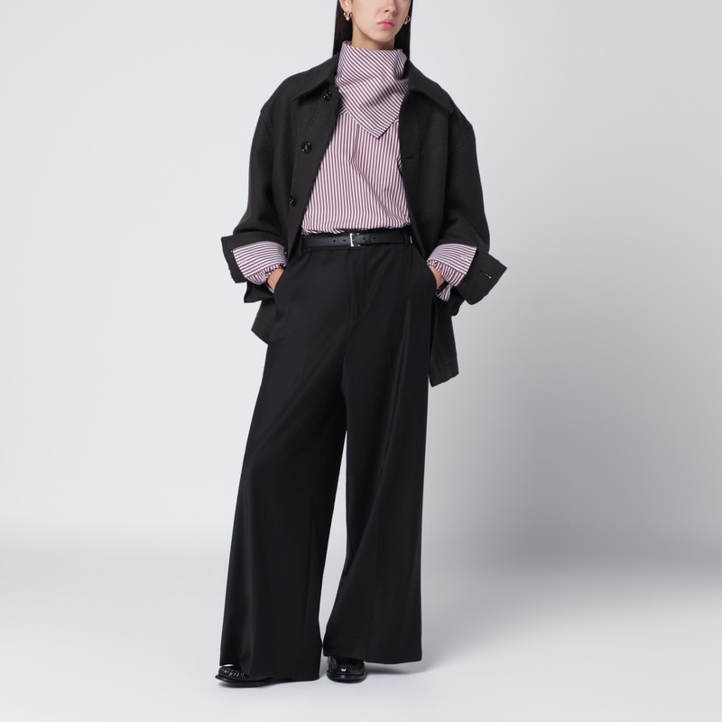 Ami Alexandre Mattiussi Anthracite Grey Wool Shirt With Pockets In Gray