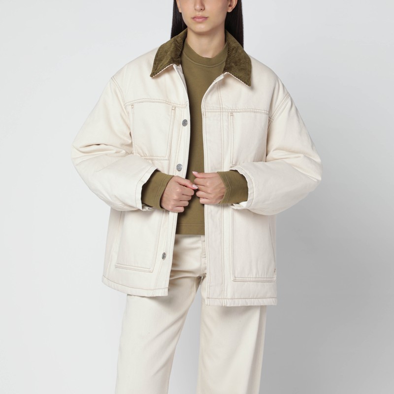 Ivory padded worker cotton jacket