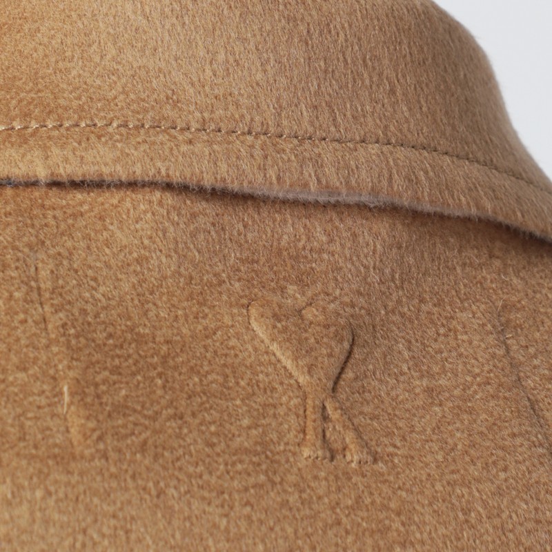 Ami Alexandre Mattiussi Beige Wool Trucker Jacket In Sand