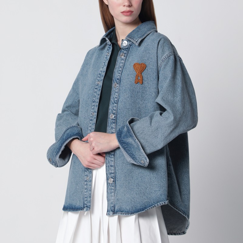 Ami de Coeur indigo used-effect denim shirt