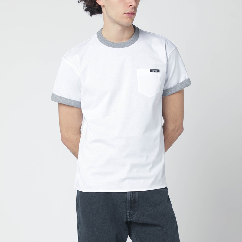 Reversible white/grey cotton T-shirt