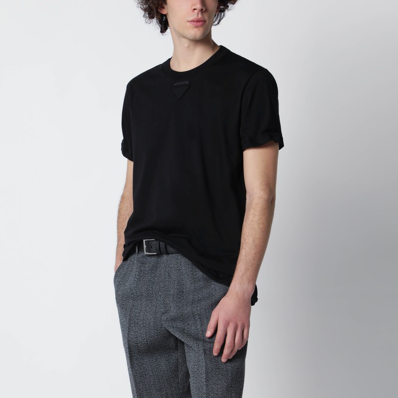 Black cotton T-shirt