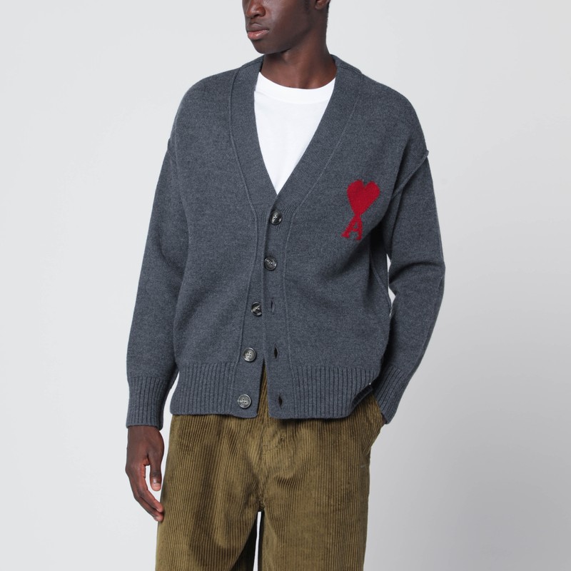 Ami De Coeur heather grey wool cardigan