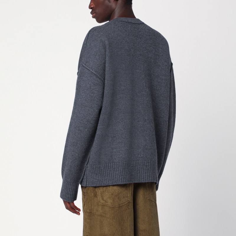 Ami Alexandre Mattiussi Grey Ami De Coeur Cardigan In Gray