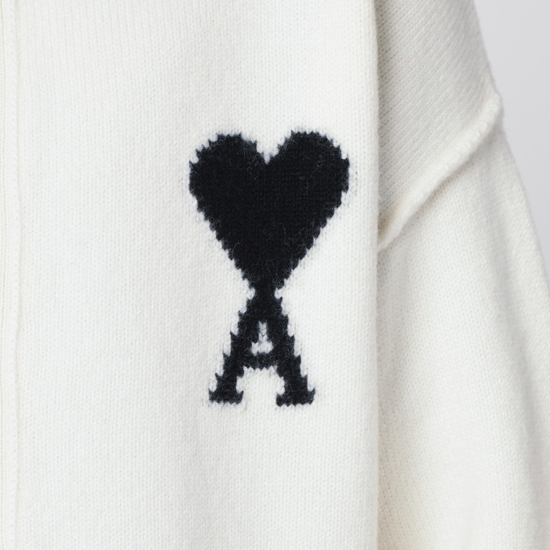 Ami Alexandre Mattiussi Ami Paris Adc Cardigan White In White