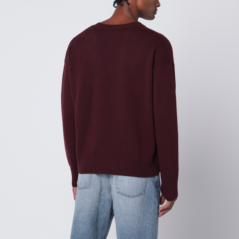 Ami Alexandre Mattiussi Ami Paris Cherry-coloured Wool And Cashmere Sweater Ami De Coeur Men In Red