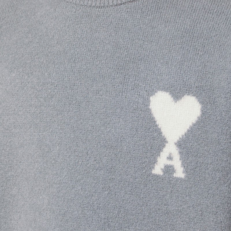 Ami Alexandre Mattiussi Sweater Ami Paris Men Color Grey In Gray