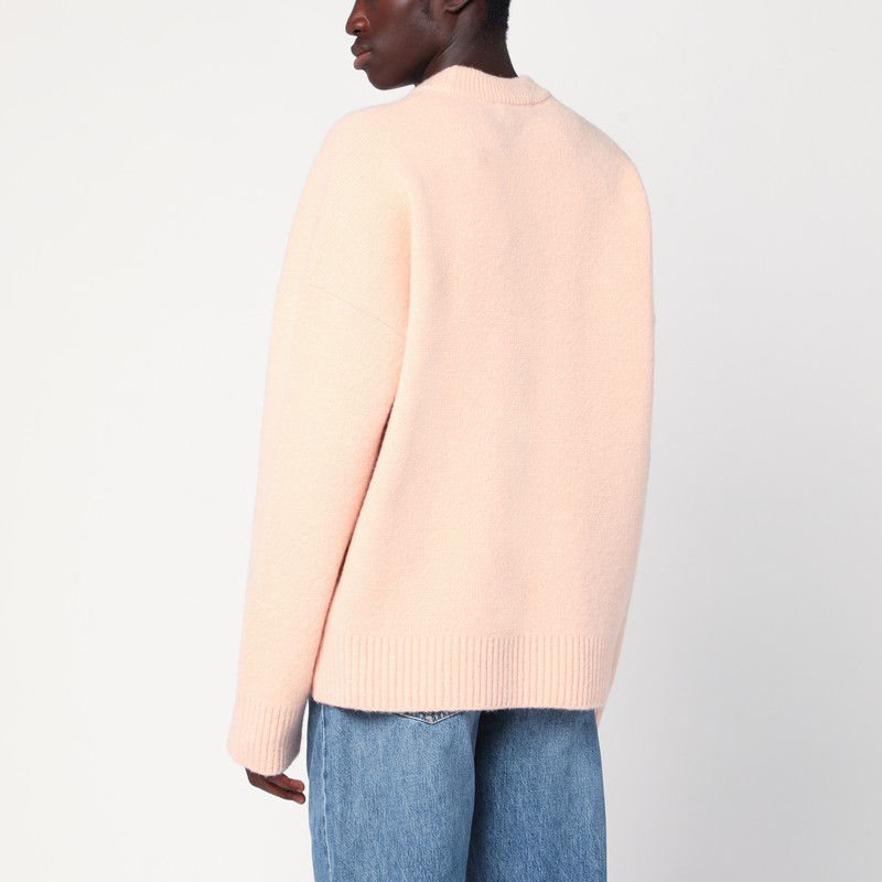 Ami Alexandre Mattiussi Powder Pink Wool Blend Sweater Ami De Coeur In Pink