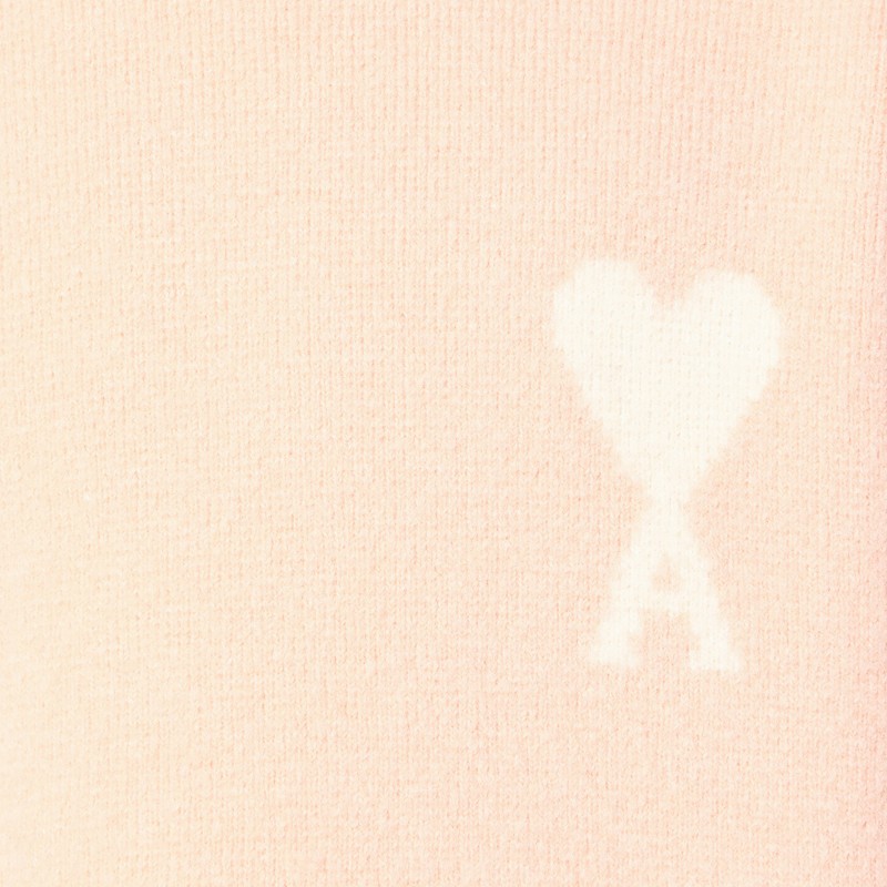 Ami Alexandre Mattiussi Powder Pink Wool Blend Sweater Ami De Coeur In Pink