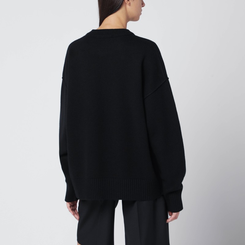 Ami Alexandre Mattiussi Black Wool Sweater Ami De Coeur In Black