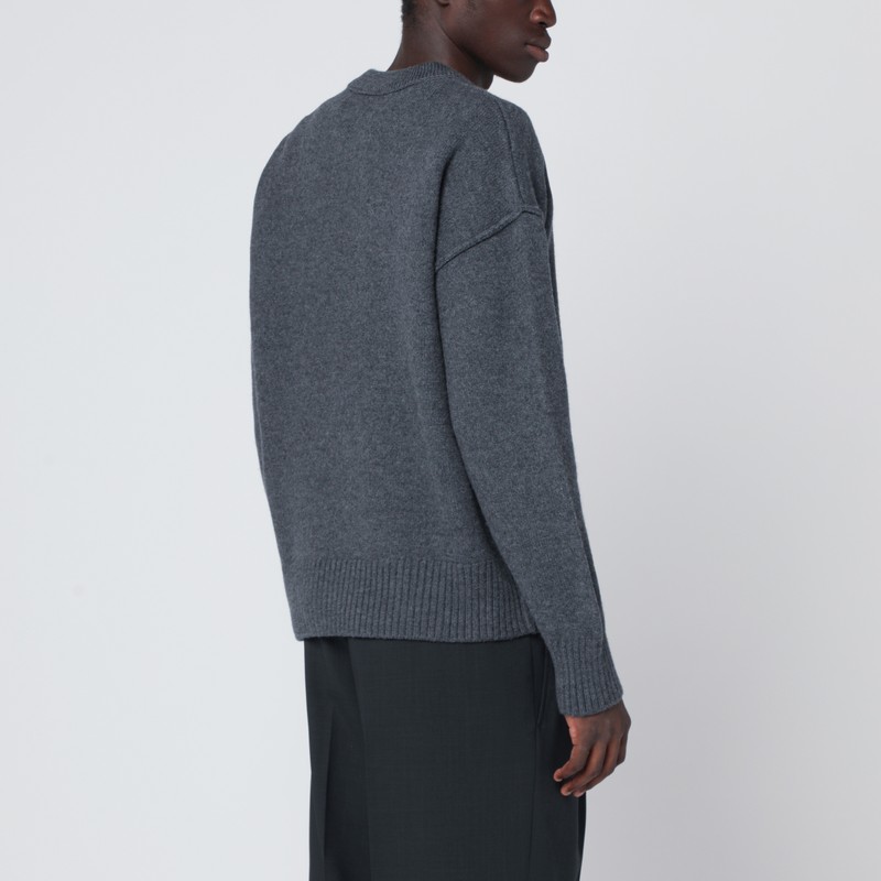 Ami Alexandre Mattiussi Dark Grey Ami De Coeur Sweater In Gray