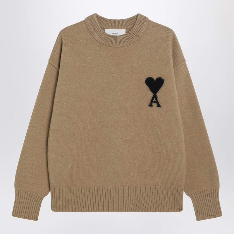 Camel Ami De Coeur sweater in wool