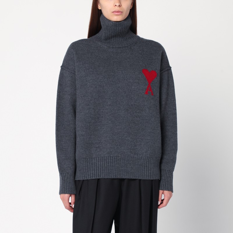 Turtleneck sweater Ami De Coeur grey