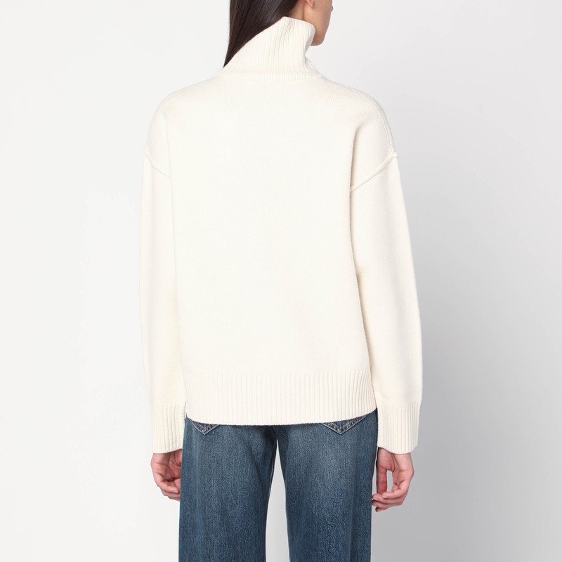 Ami Alexandre Mattiussi White Ami De Coeur Turtleneck Sweater In White