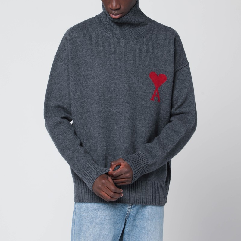 Grey turtleneck sweater Ami De Coeur