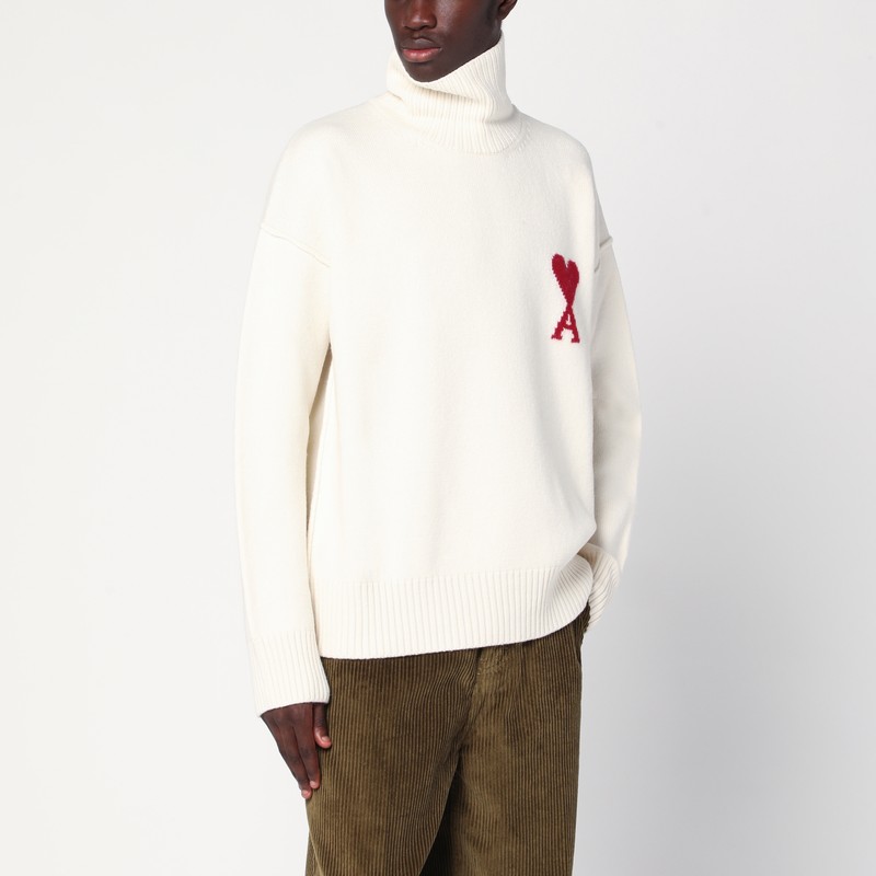 Turtleneck sweater Ami De Coeur white