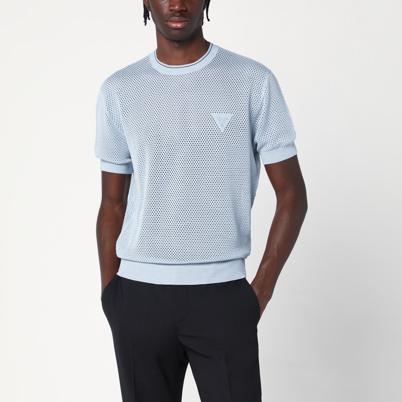 Short-sleeved perforated shirt - Prada - Modalova