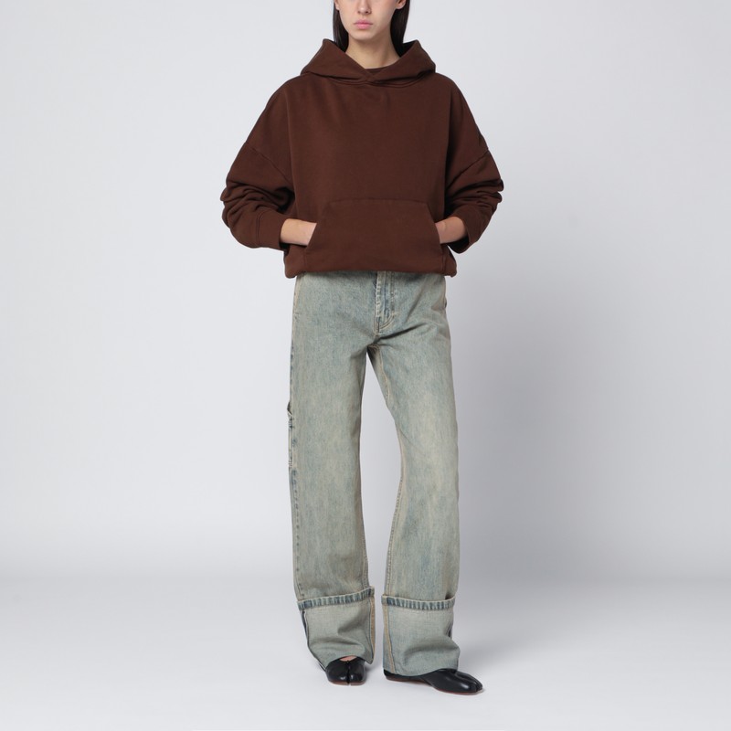 Entire Studios Brown Hooded Sweatshirt In Brown