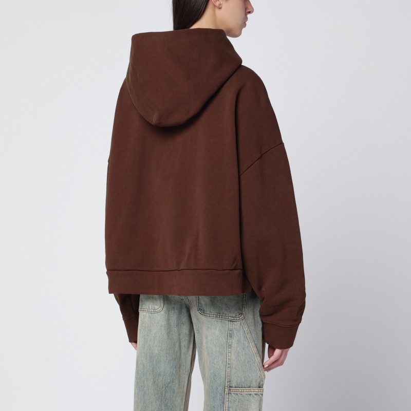 Entire Studios Brown Hooded Sweatshirt In Brown