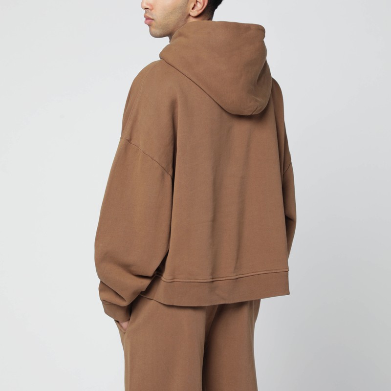 Entire Studios Brown Hooded Sweatshirt In Sand