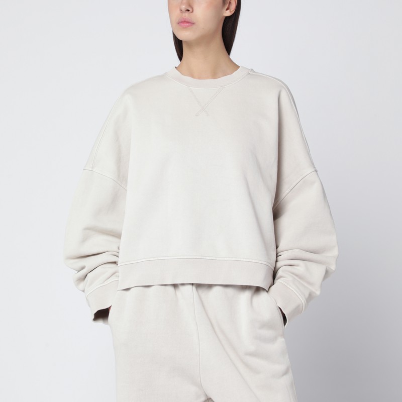 Entire Studios Oversized White Crewneck Sweatshirt In White