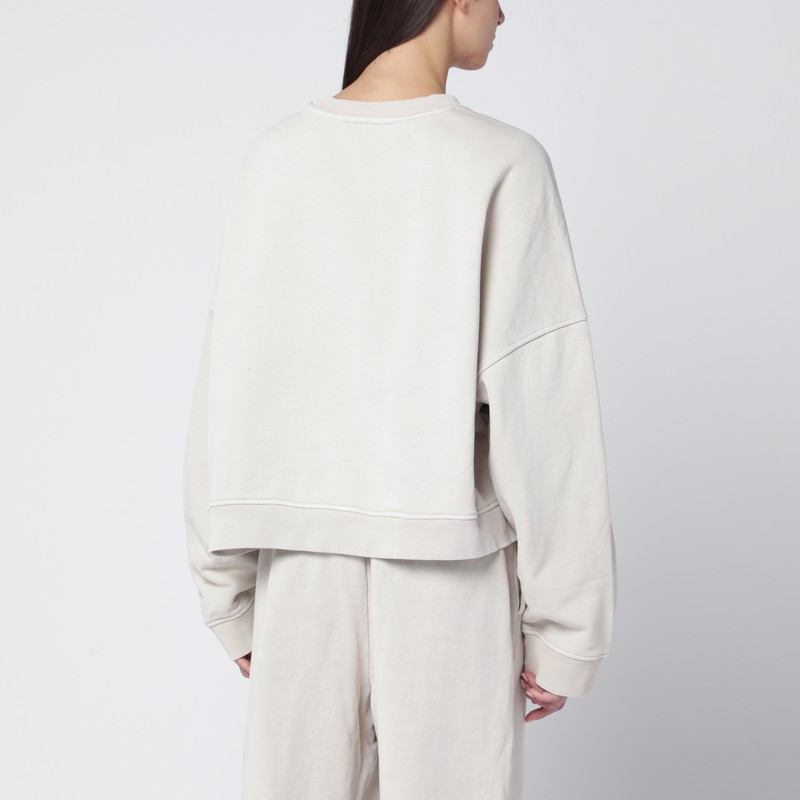 Entire Studios Oversized White Crewneck Sweatshirt In White