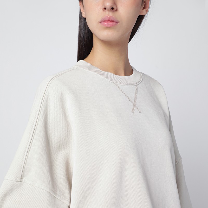 Entire Studios Oversized White Crewneck Sweatshirt In White