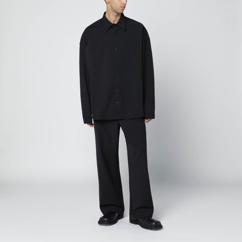 Entire Studios Black Wool-blend Shirt In Black