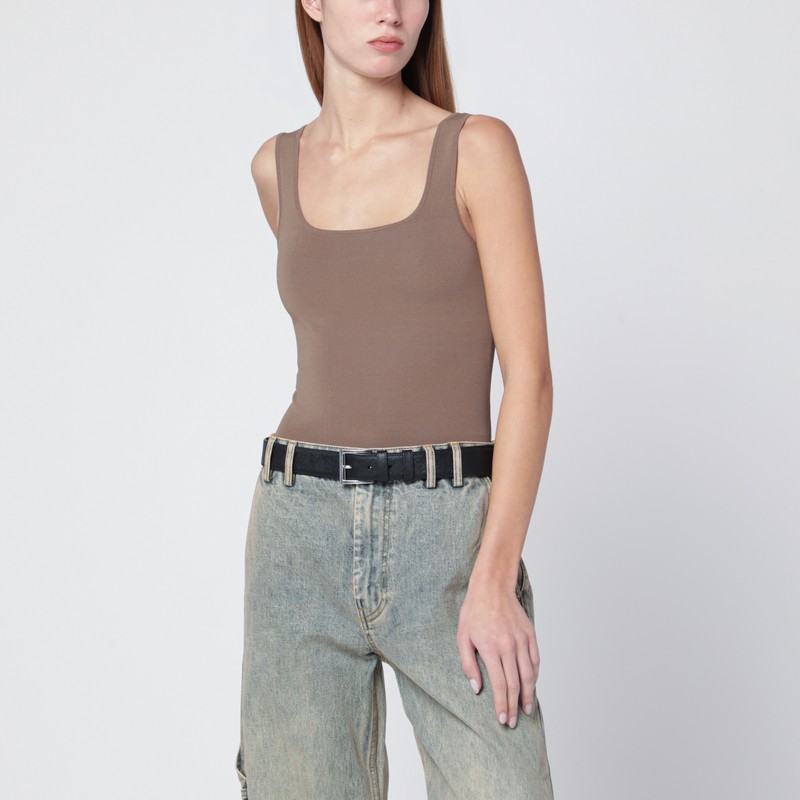 Entire Studios Light Brown Viscose-blend Top In Sand