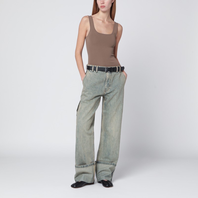 Entire Studios Light Brown Viscose-blend Top In Sand