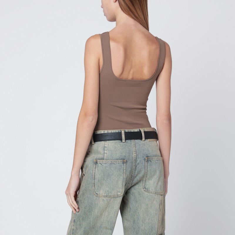 Entire Studios Light Brown Viscose-blend Top In Sand