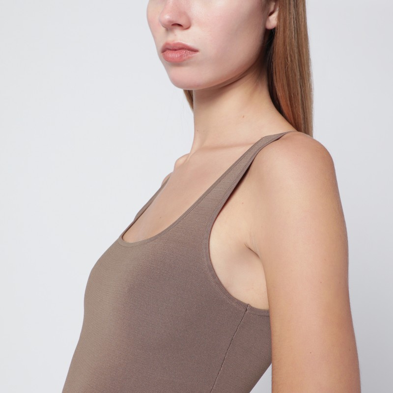 Entire Studios Light Brown Viscose-blend Top In Sand