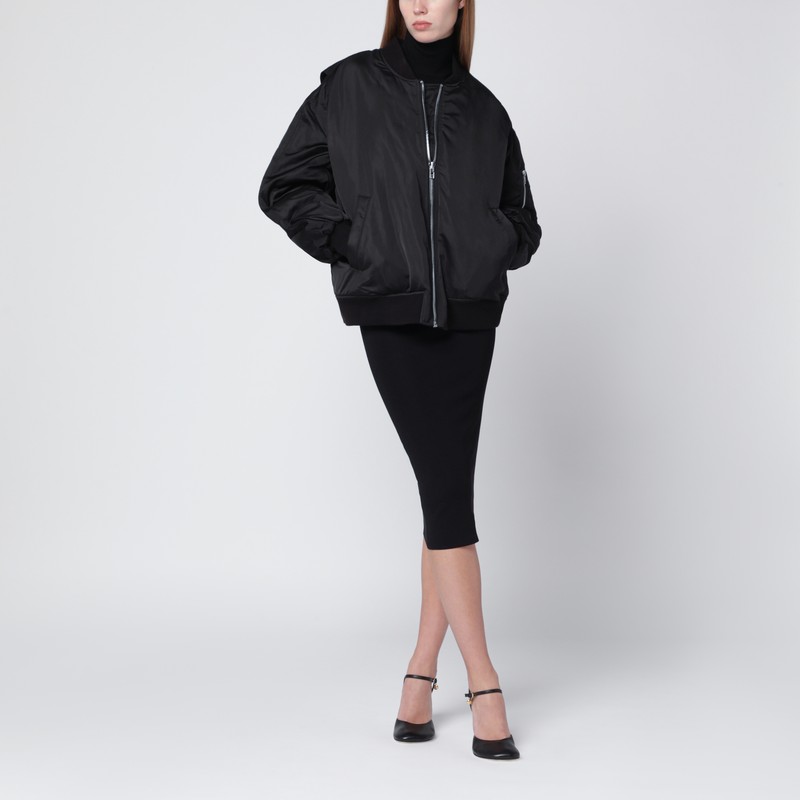 Entire Studios Black Viscose-blend Midi Skirt In Black