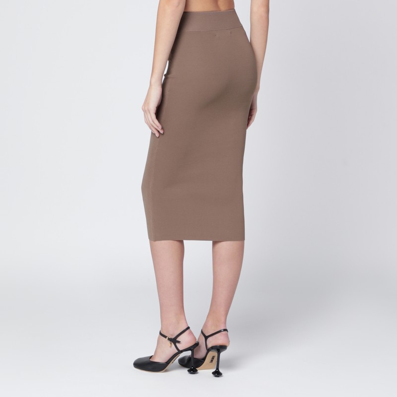 Entire Studios Light Brown Viscose-blend Midi Skirt In Brown