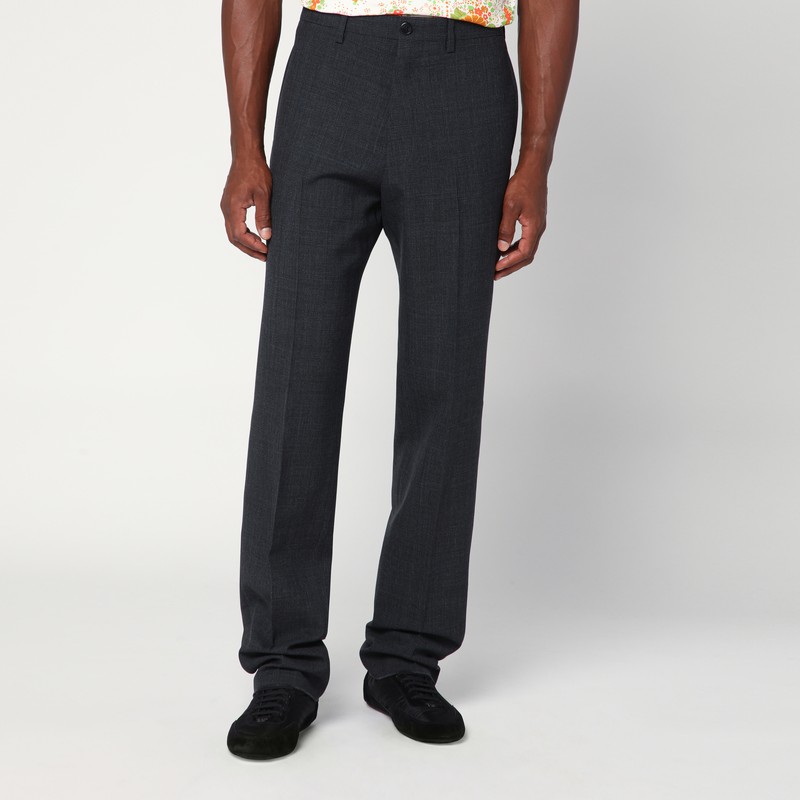 Anthracite grey wool trousers - Prada - Modalova