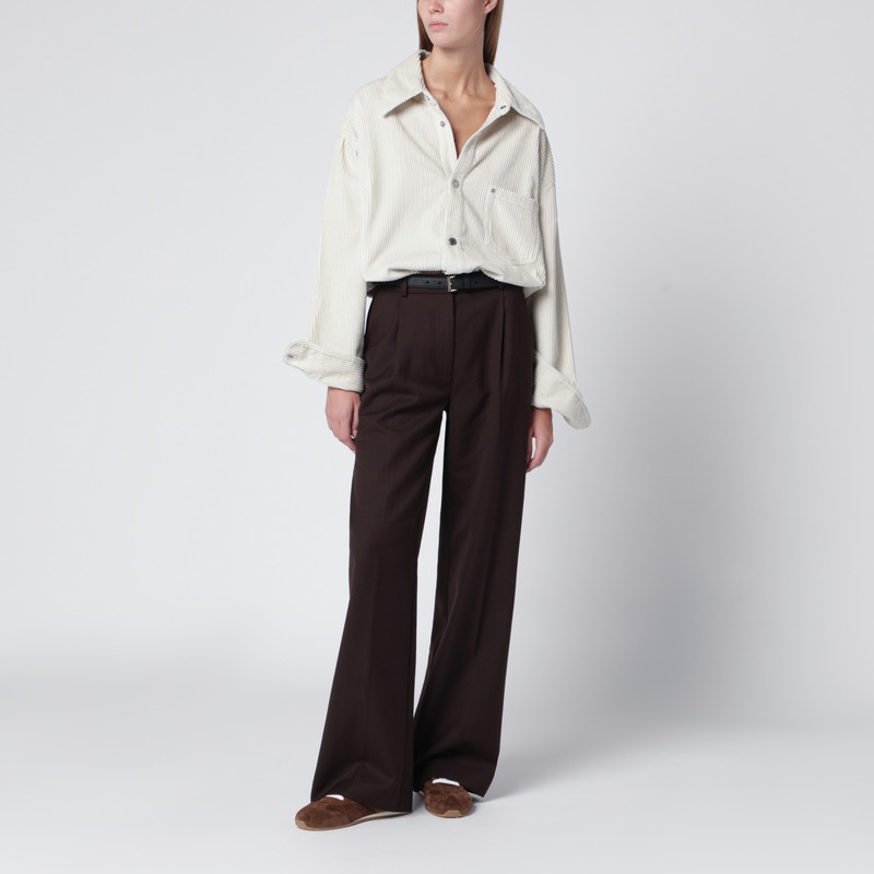 Ami Alexandre Mattiussi Ivory Corduroy Shirt In Neutral