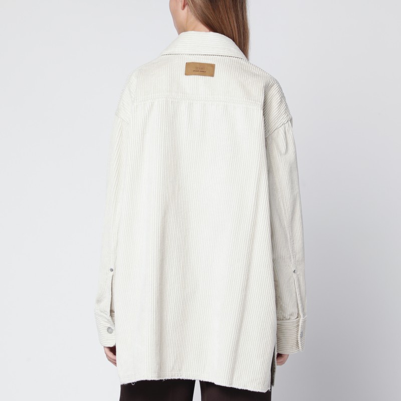 Ami Alexandre Mattiussi Ivory Corduroy Shirt In Neutral