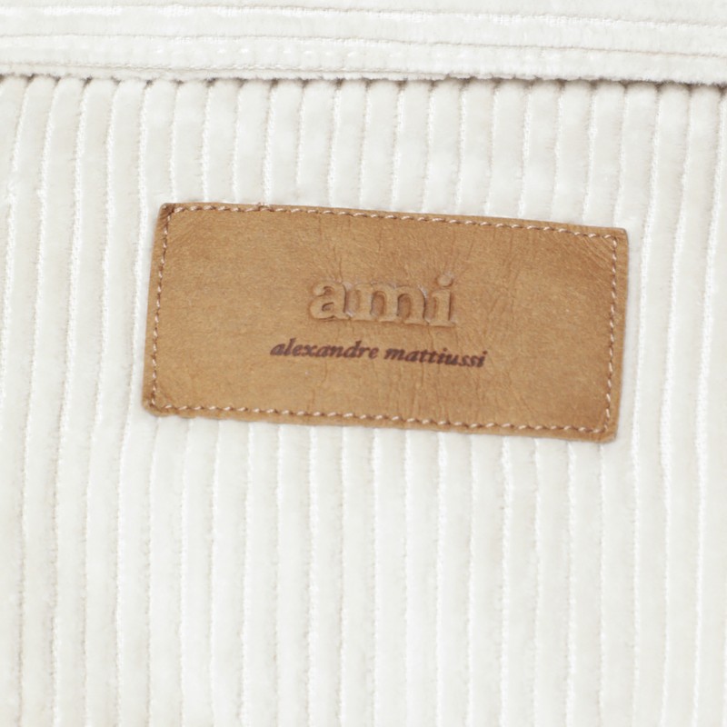 Ami Alexandre Mattiussi Ivory Corduroy Shirt In Neutral