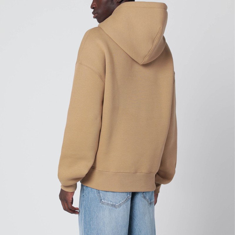 Ami Alexandre Mattiussi Camel Ami De Coeur Hoodie In Brown