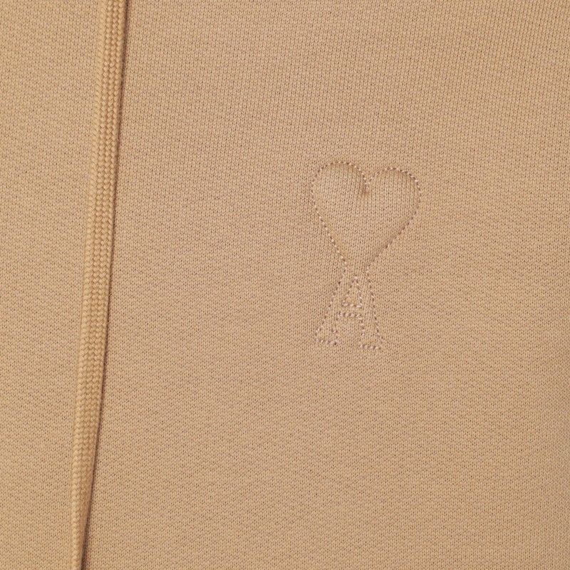 Ami Alexandre Mattiussi Camel Ami De Coeur Hoodie In Brown