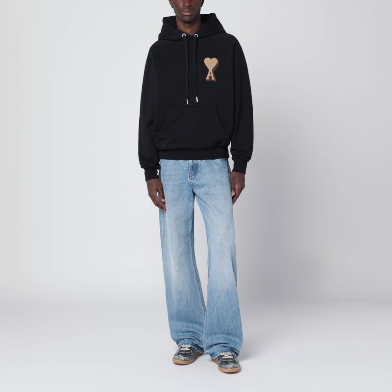Ami Alexandre Mattiussi Black Ami De Coeur Hoodie In Black